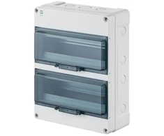 Elektro Plast Nasielsk 2209-01 Hermetinis skirstomasis įrenginys HERMETICA RN 2x12+2 400V AC 1000V DC PE+N dūmai IP65 2209-01