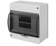 Elektro Plast Nasielsk 2306-01 Moduliniai skirstomieji įrenginiai 1x6 paviršiuje montuojami IP30 MINI S-6 su dūmų gaubtu (PE+N) 2306-01
