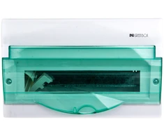 Elektro Plast Nasielsk 2351-01 Modulinis skirstomasis skydas 1x6 paviršiuje montuojamas Žalias BOX RN 1/6 skaidrios dūmų durys N+PE IP4 2351-01