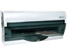 Elektro Plast Nasielsk 2355-01 Modulinis skirstomasis skydas 1x20+2 paviršinis Žalias BOX RN 1/20+2 skaidrios dūmų durys N+PE IP40 2355-01