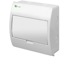 Elektro Plast Nasielsk 2402-00 Modulinis skirstomasis skydas Elegantiškas 1x8 paviršinis IP40 N+PE baltos durys 2402-00