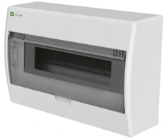 Elektro Plast Nasielsk 2423-01 Elegantiškas 1x12 paviršius montuojamas modulinis skirstomasis skydas IP40 N+PE permatomos dūmų durys 2423-01