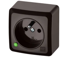 Elektro Plast Nasielsk Elektro-Plast BERG Vienvietis n/t lizdas 2P+Z 16A ruda 3733-05