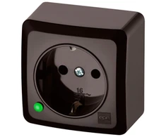 Elektro Plast Nasielsk Elektro-Plast BERG Vienvietis schuko lizdas n/t 2P+Z 16A ruda 3737-05