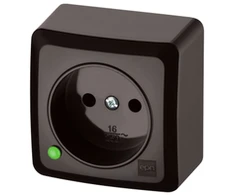 Elektro Plast Nasielsk Elektro-Plast BERG Vienvietis n/t lizdas 2P 16A ruda 3740-05