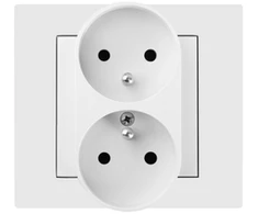 Elektro Plast Nasielsk 3843-10 Vestra Dvigubas lizdas 2x2P+Z modulinis be rėmo įleidžiamas į žemę IP20 baltas 3843-10