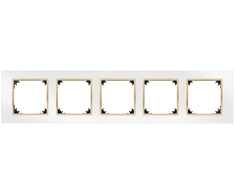 Elektro Plast VESTRA ramka pięciokrotna IP20 balta/auksinė 3875-27