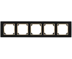 Elektro Plast VESTRA ramka pięciokrotna IP20 juoda/auksinė 3875-47