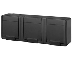 Elektro Plast Nasielsk 5043-17 AQUANT 2K trijų paviršių montuojamas lizdas su įžeminimu 3x2P+Z IP55 antracitas 5043-17