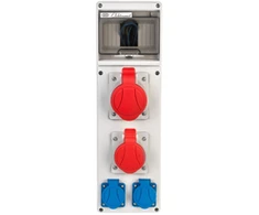Elektromet 942071 Konstrukciniai skirstomieji įrenginiai 6 moduliai 1x16A 5P 400V, 1x32A 5P 400V, 2x16A 2P+Z RSE-02 IP54 942071