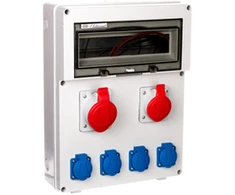 Elektromet Statybų skirstomasis skydas 14 modulių 1x16A 5P 400V, 1x32A 5P 400V, 4x16A 2P + Z RSE- 05 IP54 (942101)