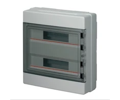 Elettrocanali Modulinis skirstomasis skydas 2x18 n/t, be halogenų, pernešamos durys, IP65, N+PE bėgelis, pilka 1000V AC 1500V DC PV UV 400x400x140, EC62036E