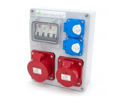 Els Elektrotechnika 4NO21B21B0/4 Statybiniai skirstomieji įrenginiai Mikołajki 2*16A/4 + 2*GS + apsaugos, sieninis korpusas, 4NO21B21B0/4