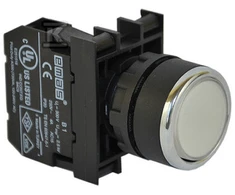 Emas Valdymo mygtukas baltas 22mm 4A 250V AC (T0-B100DB)