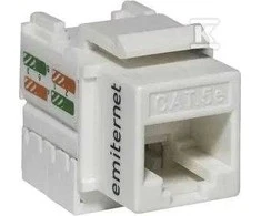 Emiter UTP RJ45 SOCET CAT.5E KEYSTONE Baltas