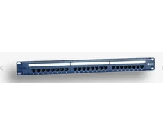EMITERNET PANEL 19″, 24XRJ45 UTP CAT.6 (1U) WITH SHELF, Mėlynas (POE)