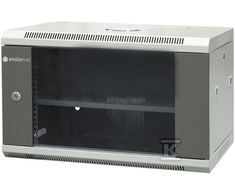 EMITERNET Atskira pakabinama spintelė 19" 6U, skardos/stiklo durys, 600×450×370mm plotis/gylis/aukštis EM/AP6406
