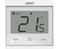 ENGO Controls E55-W temperatūros reguliatorius 55x55 rėmeliui, 230V, baltas, internetinis, Wi-Fi