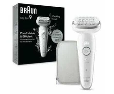 Epiliatorius Braun Braun Silk-épil 9 9-011, Sidabrinis, Baltas, 40 tweezers, MicroGrip, 0.5 mm, Baterija, Built-in battery