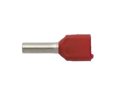Ergom E08KH-02020104801 Izoliuota kabelio antgalis HI 2X1/8 DIN, raudonas E08KH-02020104801 /100 vnt./