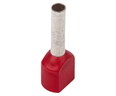 Ergom E08KH-02020105001 Izoliuota kabelio antgalis HI 2x1/10 DIN raudonas E08KH-02020105001 /100 vnt./