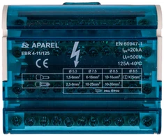 Ergom 4- polių skirstomasis blokas 125A EBR 4-11 / 125 (R33R- 02020201)