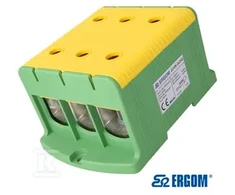 Ergom 3 bėgių bėgio jungtis ZJUN-3x240 PE geltona-žalia R34RR-07020002701