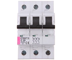 Eti Polam 002135717 Grandinės pertraukiklis 3P C 20A 10kA AC ETIMAT10 002135717