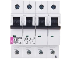 Eti Polam 002136718 Grandinės pertraukiklis 3P+N C 25A 10kA AC ETIMAT10 002136718