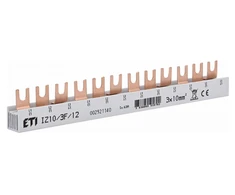 Eti Polam 002921140 Šakės šyna 3P 63A 10mm2 (12 modulių) IZ10/3F/12 002921140