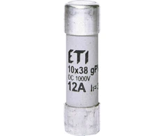 ETI CILINDO Įdėklas.CH10X38 GPV 12A/1000V DC