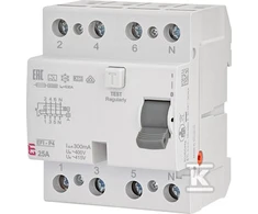 Srovės nuotėkio rėlė ETI EFI6-P4 A 6kA, 4P, 25 A, 415 V,30mA
