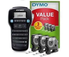 Etikečių spausdintuvas Dymo LM 160 Value Pack +3xS0720530 taśma D1 juoda/balta 12mm