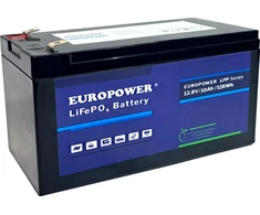 EUROPOWER LFP serijos LiFePO4 akumuliatorius 12,8 V 10 Ah (tarnavimo laikas ~2000 ciklų)
