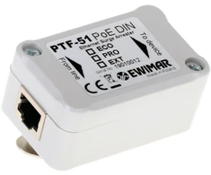 Ewimar PTF-51-ECO/POE/DIN LAN viršįtampio ribotuvai, sumontuoti ant DIN bėgio