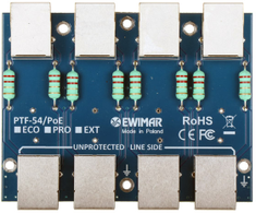 Ewimar PTF-54-ECO/PoE ECO serijos LAN viršįtampių ribotuvų modulis