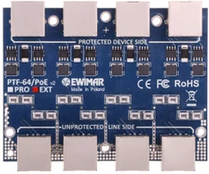 Ewimar PTF-64-EXT/PoE 4 kanalų Gigabit Ethernet LAN viršįtampių apsaugos modulis