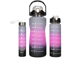 Extralink | 3 viename motyvacinis buteliukas | rinkinys, rožinės-juodos spalvos, 2000 ml + 900 ml + 300 ml