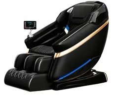 EXTRALINK FOTEL MASUJĄCY 3D ZERO GRAVITY JUODA-Auksinė