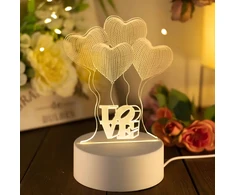 Extralink Pradžia | Keturios 3D širdelės lovos lempa | optinė apgaulė miegamajam USB
