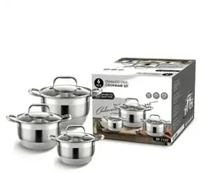 Extralink Home SF-1137 | Puodų rinkinys | 3 vnt, Nerūdijantis plienas, 2.1L, 2.9L, 3.9L