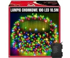 Extralink | Kalėdų eglutės lemputės | Kalėdos, 10,5 m, 100 LED, šiltos, įvairiaspalvės, maitinamos baterijomis