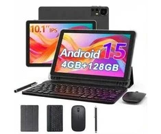Extralink Planšetė CP31 4GB RAM+128GB Juodas | Planšetė | Android 15, 2Mpx+8Mpx, 6000mAh, 1280x800px, klaviatūra, pelė, rysik