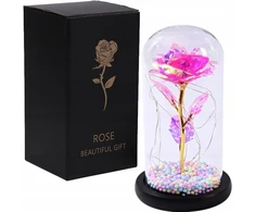 Extralink NAMAI AMŽINOS ROŽĖS STIKLINĖ LED ŽVAKĖ ROŽINĖ W-861