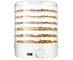Extralink Pradžia | Maisto džiovyklė grybams, vaisiams, daržovėms | 500 W + 6 sietai, 28 cm, balta