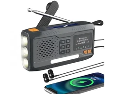 Extralink Avarinis radijas BLUETOOTH SAULĖS SU RANKENA DYNAMO POWERBANK 4000MAH SU ŽIBINTUVĖLIU SOS BT-4000 Nešiojamas Analoginis ir skaitmeninis Juodas, Oranžinis