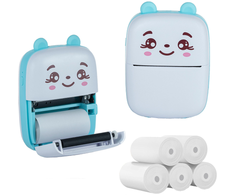 Etikečių spausdintuvas ExtraLink EXTRALINK EPP-002 PORTABLE MINI Spausdintuvas Mėlynas + PAPIER TERMICZNY ZWYKŁY 5 SZT