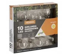 Extralink | Saulės sodo girlianda | ilgis 2 + 1,8 m hemma 10 LED šiltai balta didelė lemputė