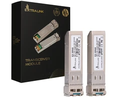 Šakotuvas Extralink SFP+ Module 10G 2-pack, 10Gbps, LC/UPC, 1310nm, 10km, Single Mode, DOM, Designed for HP/ARUBA