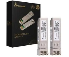 Šakotuvas Extralink SFP+ 10G 2 vnt. rinkinys | SFP+ modulis | 10 Gbps, LC/UPC, 850 nm, 300 m, daugiamodis, DOM, skirtas HP/Aruba
